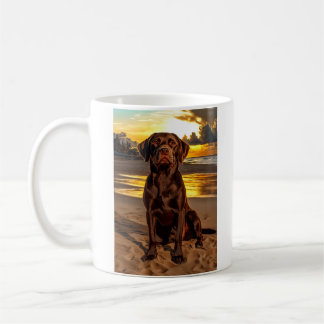 Schokolade Labrador bei Sunset Kaffeetasse