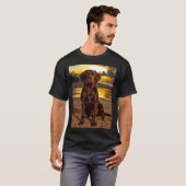 Schokolade Labrador bei Sunset T-Shirt (Vorne ganz)