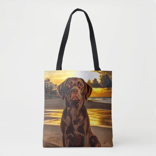 Schokolade Labrador bei Sunset Tasche (Vorderseite)
