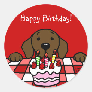 Schokolade Labrador beobachtet Küche Runder Aufkleber