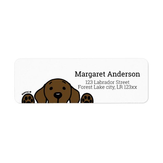 Schokolade Labrador beobachtet Rücksendeadresse (Vorne)