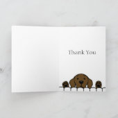 Schokolade Labrador beobachtet Sie Dankeskarte (Innenseite)