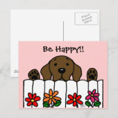 Schokolade Labrador beobachtet Sie Postkarte (Vorne/Hinten)