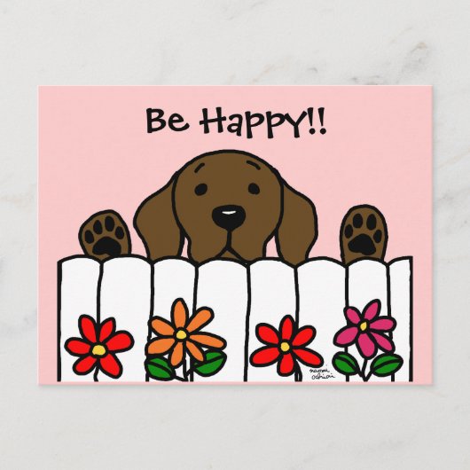 Schokolade Labrador beobachtet Sie Postkarte (Vorderseite)