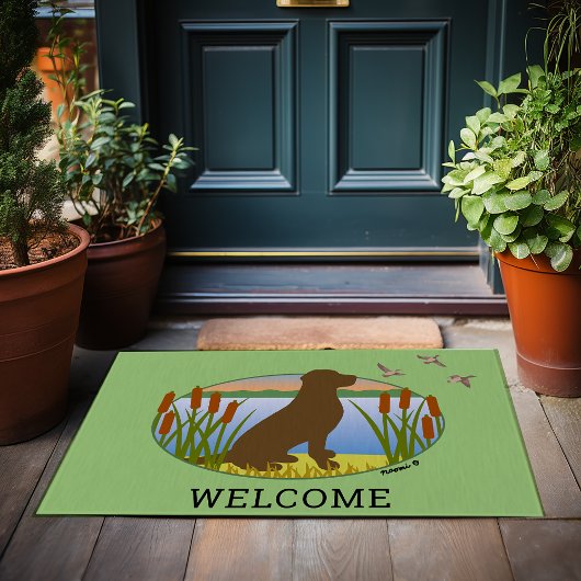 Schokolade Labrador Bird Dog Sunset Oval Fußmatte