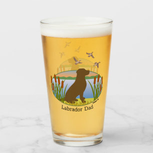Schokolade Labrador Bird Hund Sunset Glas