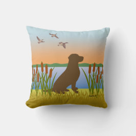 Schokolade Labrador Bird Hund Sunset Kissen