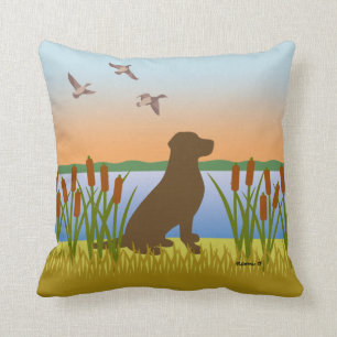Schokolade Labrador Bird Hund Sunset Kissen