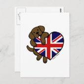 Schokolade Labrador Britisches Herz Postkarte (Vorne/Hinten)