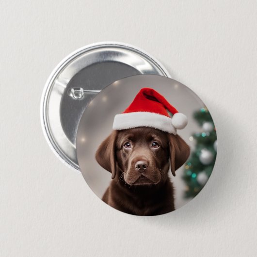 Schokolade Labrador Button (Vorne & Hinten)