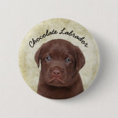 Schokolade Labrador Button (Vorderseite)