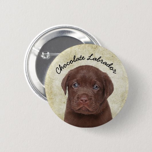 Schokolade Labrador Button (Vorne & Hinten)