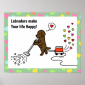Schokolade Labrador Cartoon Poster (Vorne)