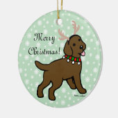 Schokolade Labrador Christmas Antlers Keramik Ornament (Links)