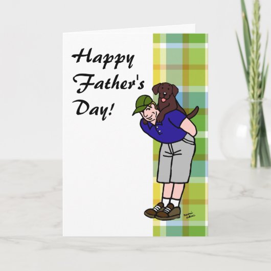 Schokolade Labrador Daddy Kariert Karte (Vorderseite)