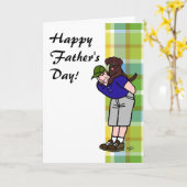 Schokolade Labrador Daddy Kariert Karte (Gelbe Blume)