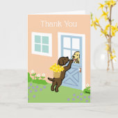 Schokolade Labrador Daffodils Spring Danke Karte (Gelbe Blume)