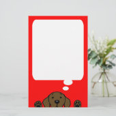 Schokolade Labrador, das Sie aufpasst Briefpapier (Stehend Vorderseite)