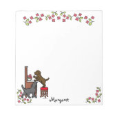 Schokolade-Labrador der Mama und Schwarzes Labor Notizblock (Vorderseite)