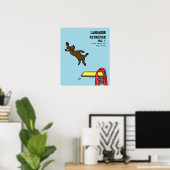 Schokolade Labrador Diving Cartoon Poster (Heimbüro)