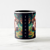 Schokolade Labrador Dog auf Camouflage Monogramm Tasse (Zentrum)