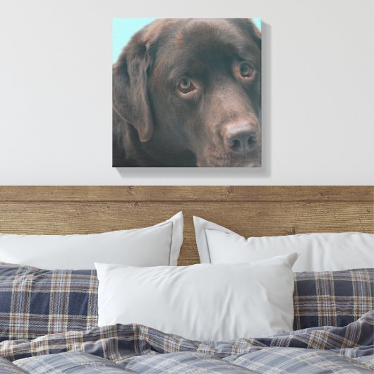 Schokolade Labrador Dog Canvas drucken Leinwanddruck (Insitu (Schlafzimmer))