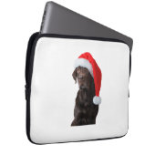 Schokolade Labrador Dog Portrait Weihnachtsmannmüt Laptopschutzhülle (Vorne Rechts)