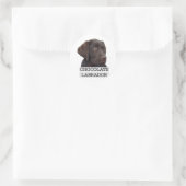 Schokolade Labrador Einzigartiges Design! Runder Aufkleber (Tasche)