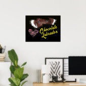 Schokolade Labrador Eyes Solide Farbe Poster (Heimbüro)