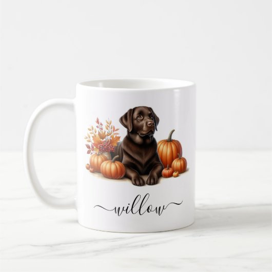 Schokolade Labrador Fall Tasse mit Personalisierte (Links)