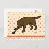 Schokolade Labrador Friendly Postkarte (Vorne/Hinten)