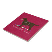 Schokolade Labrador Frohe Weihnachtsgestaltung Fliese (Seite)
