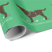 Schokolade Labrador Frohe Weihnachtsgestaltung Geschenkpapier (Rolleneckpunkt)