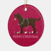 Schokolade Labrador Frohe Weihnachtsgestaltung Keramikornament (Links)