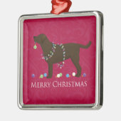 Schokolade Labrador Frohe Weihnachtsgestaltung Ornament Aus Metall (Links)