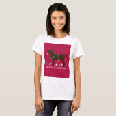 Schokolade Labrador Frohe Weihnachtsgestaltung T-Shirt (Vorne ganz)