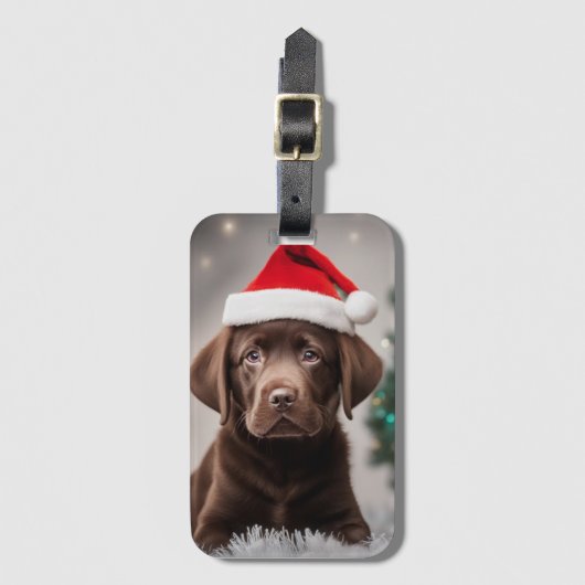 Schokolade Labrador Gepäckanhänger (Vorderseite Vertikal)