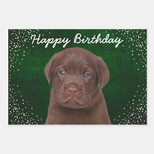 Schokolade Labrador Geschenkpapier Set (Vorderseite 3)