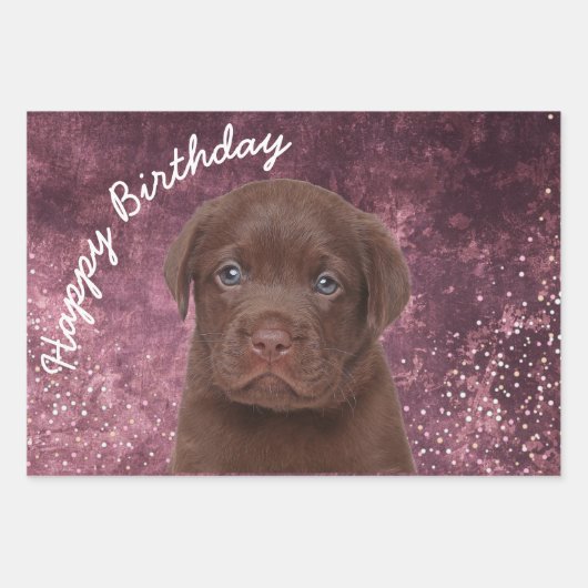 Schokolade Labrador Geschenkpapier Set (Vorderseite 2)