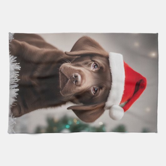 Schokolade Labrador Geschirrtuch (Horizontal)