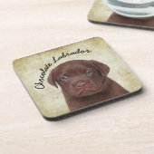 Schokolade Labrador Getränkeuntersetzer (Linke Seite)