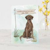 Schokolade Labrador Glückwunsch zum neuen Hund Karte (Gelbe Blume)