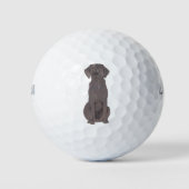 Schokolade Labrador Golfball (Vorderseite)