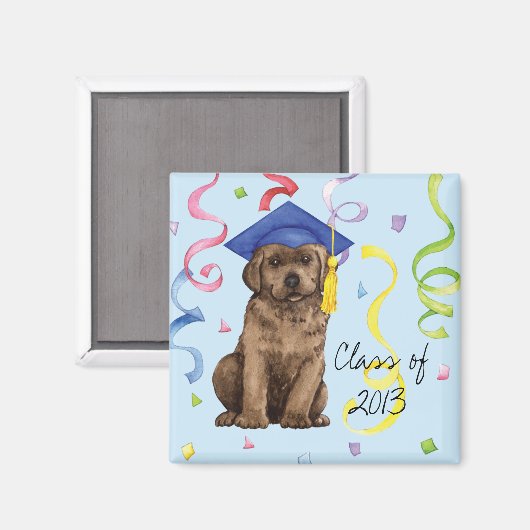 Schokolade Labrador Graduate Magnet (Vorderseite/Rückseite)