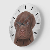 Schokolade Labrador Große Wanduhr (Winkel)