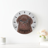 Schokolade Labrador Große Wanduhr (Zuhause)