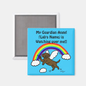 Schokolade Labrador Guardian Angel (Rainbow Bridge Magnet (Vorderseite/Rückseite)