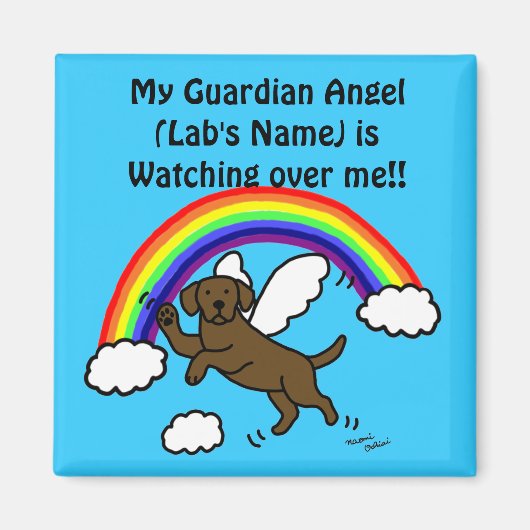 Schokolade Labrador Guardian Angel (Rainbow Bridge Magnet (Vorne)