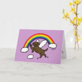 Schokolade Labrador Guardian Angel Vielen Dank Karte (Gelbe Blume)