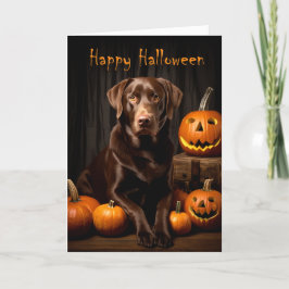 Schokolade Labrador Halloween Karte